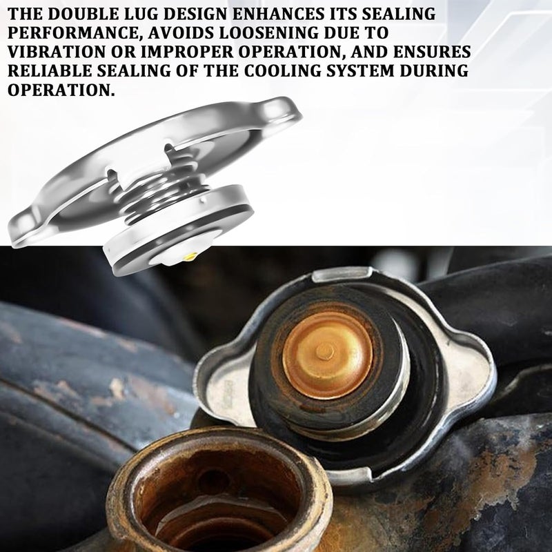 QQWD غطاء رادياتير 1PC، 16PSI ملحقات سيارات مقاومة للماء ومضادة للتسرب، غطاء تبريد بديل بتصميم مزدوج، غطاء ختم رادياتير عالمي لمعظم السيارات (فضي) - Image 5